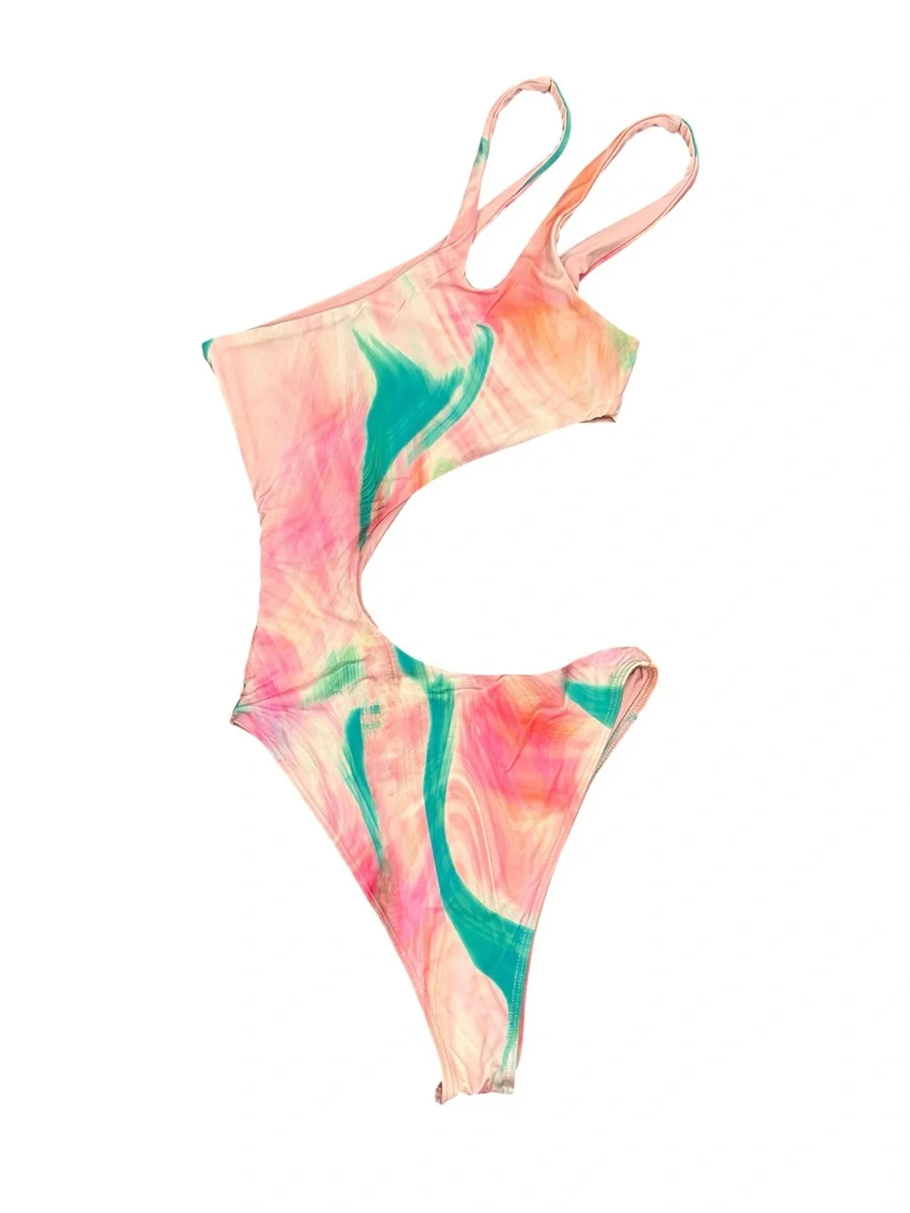Frankies Bikinis Mackie one piece Serotonin Tie dye asymmetrical swimsuit small